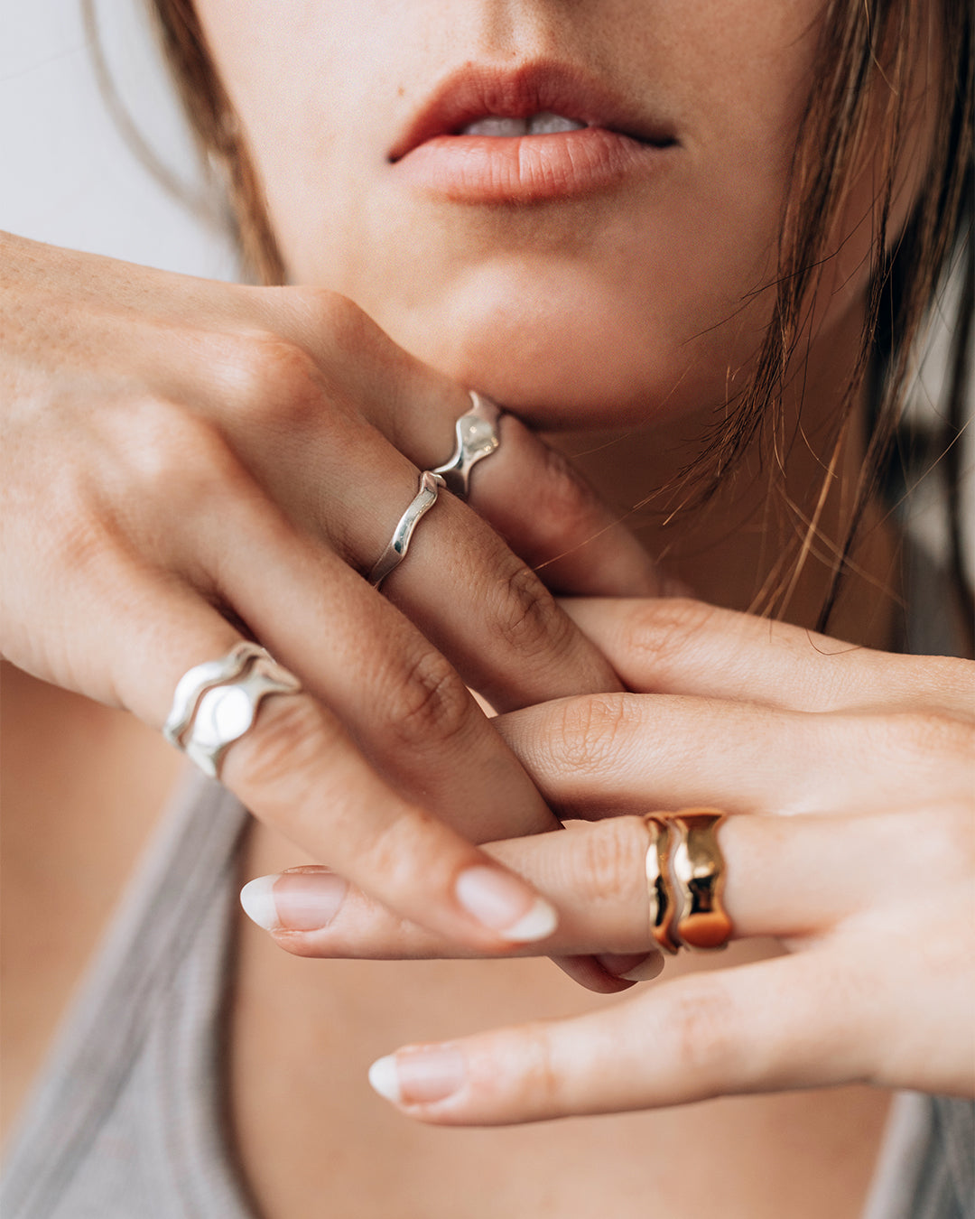 Wavy Silver Ring with Organic Design