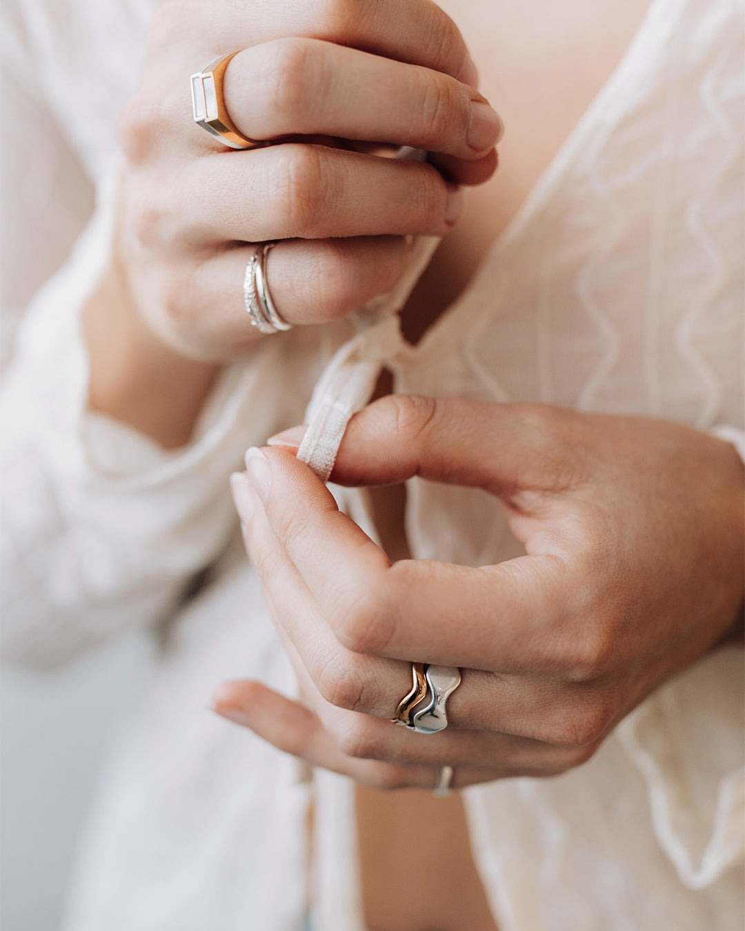 Wavy Silver Ring with Organic Design